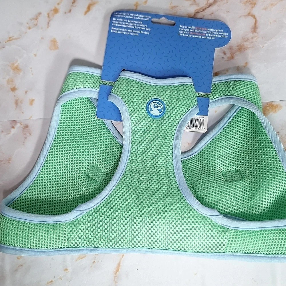 dodo Bright Green Dog Harness Mesh Design Secure Buckle